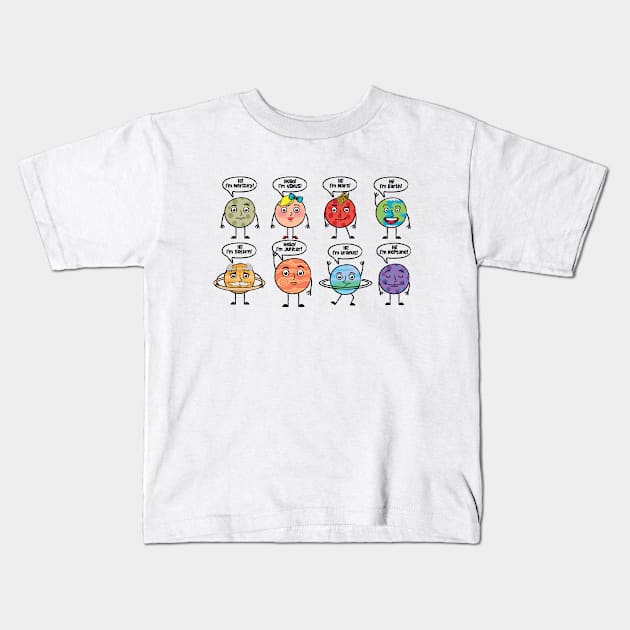 Eight Cute Planets Kids T-Shirt by ThyShirtProject - Affiliate